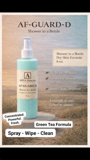 No eww eww Shower in a Bottle. Af-Guard & Af-Guard-D. Be Fresh anywhere & anytime.