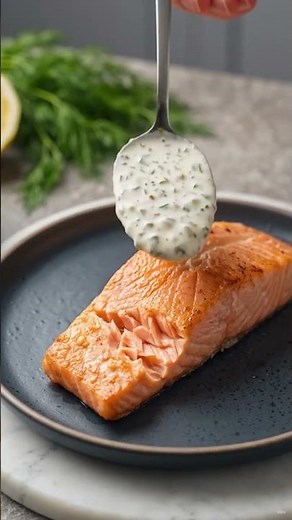 Easy 15-Min Salmon with Lemon-Dill Yogurt Sauce | High-Protein Keto Dinner!