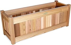 All Things Cedar Planter Box, Outdoor Cedar Wood Garden Bed, 32 Inches Wide, Natural
