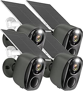 ELECCTV Solar Security Cameras Wireless Outdoor 2K QHD Flood Light Cameras for 3MP Home Security with Color Night Vision/Spotlight/IP66 Waterproof/PIR Human Detection/2-Way Talk/Cloud/SD up to 256G
