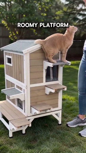 My Cat Won’t Leave This PetsCosset Outdoor Cat House #cat #cats #catshorts
