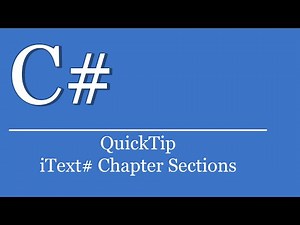 QuickTip #333 - C# Visual Studio .NET Tutorial - iText# PDF Chapter Sections