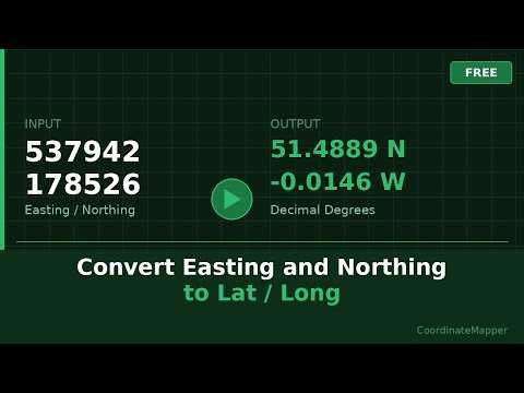 How to Convert Easting and Northing to Latitude and Longitude