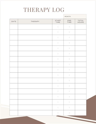 Therapy Log Printable | Appointment & Session Tracker | Mental Health Journal | Instant Download - Etsy