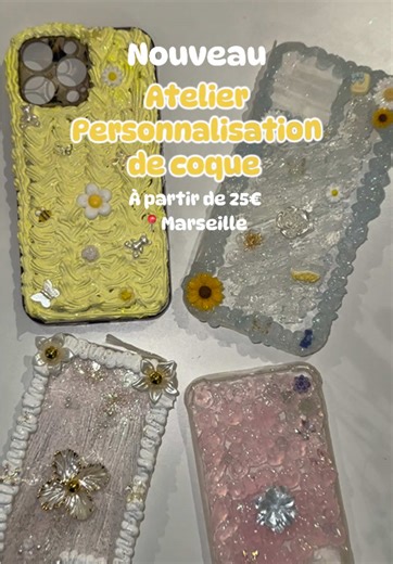 ✨NOUVEAU ✨ Personnalise ta coque de téléphone 📱🎨 Un atelier créatif fun pour créer une coque unique, faite par toi-même. Large choix de couleurs et de charms pour un design qui te ressemble ✨ 💰 À partir de 25€ 📍 Marseille ℹ️ Toutes les informations sont à retrouver sur notre site 📥 Réservation via lien en bio #ateliercreatifmarseille #coquepersonnaliseemarseille #activitemarseille