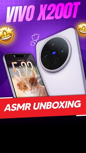 Vivo X200T Unboxing and First Look😍 Here’s a quick look at everything you get inside the retail box. Vivo X200T is available in Stellar Black and Seaside Lilac colours. . . [Vivo X200T, vivo india, unboxing, firstlook, smartphone, asmr] . #vivox200t #unboxing #asmr #newlylaunch #smartphone | Digit