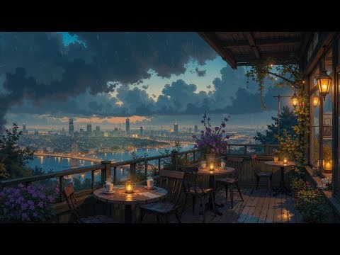 When the Rain Falls Over Tokyo 🌧️ Peaceful Balcony Night with Lofi Music & City Reflections