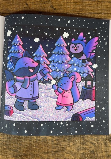 Forest Friends Snowy Night Tutorial with Light Effect