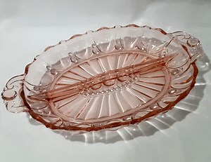 Pink Depression Glass Anchor Hocking Oyster and Pearl Divided Relish Dish-vintage Pink Glass Candy Nut Bowl-retro Pink Serving Tray - Etsy