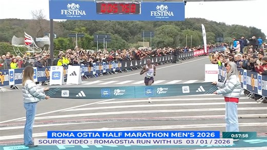🇮🇹 ROME–OSTIA HALF MARATHON 2026 🥇🇰🇪 Michael Temoi – 57:59 🥈🇰🇪 James Kipkoech Kipkogei – 58:38 🥉🇰🇪 Peter Kibenei Tuitoek – 59:04 🇰🇪 Gideon Rotich Kiprop – 59:19 🇺🇬 Mande Bushendich – 59:22 | Sergey Zyryanov