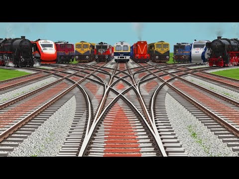 XI RAILGADI CROSSING ON BUMPY 🍍RAILROAD TRICKS CORVED BRANCHED RAILROAD TRICKS/train simulator