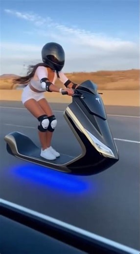 Tesla Hoverboard Shredding the Highway! 🤯 #Tesla #Hoverboard #FutureTech