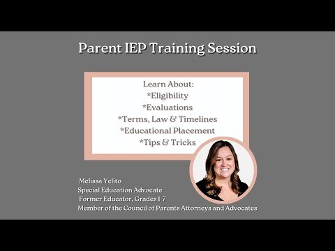 IEP Training for Parents