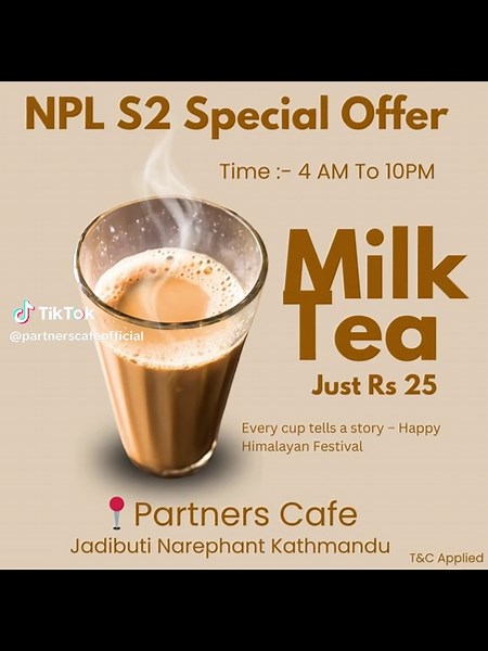 Today Special Offer At Partners Cafe #PartnersCafe #CafeVibes #JadibutiChillSpot #KathmanduCafe #ChillAndSip @⛎♪♪ it's Me_🇵 🇷 🇮 🇳 🇨 🇪 @Dipak Singh @Live Fish Mandu