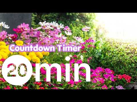 20 Min Countdown Timer Beautiful Garden Scenery with Relaxing Piano Music