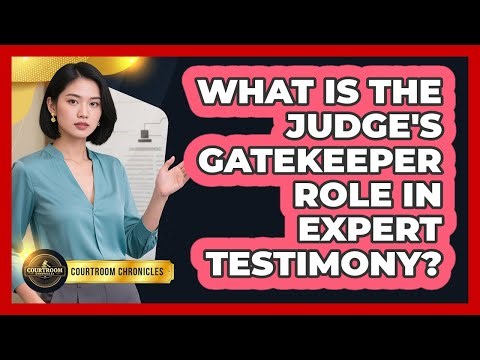What Is The Judge's Gatekeeper Role In Expert Testimony? - Courtroom Chronicles