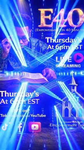 Fred Eugene Jones Jr. on Instagram: "E40 is Back tonight don't you miss it!!! *we Do Not Own The Rights To The Following Music* #pastore2j #fyp #greaterret #E40WPastorE2J #empowerment"