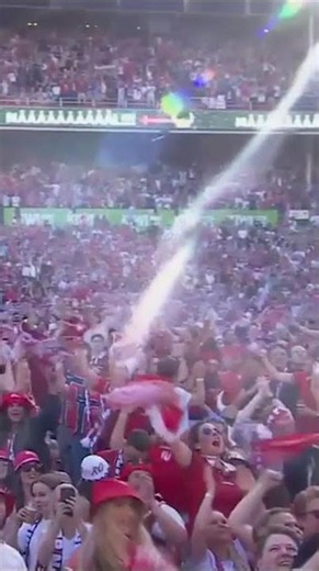 Norway fans CELEBRATE Nusa’s goal vs. Côte d'Ivoire at the Ullevaal Stadion, Olso 🔥🇳🇴 (viaTSN)