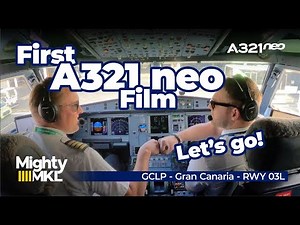 My First Airbus A321neo approach and landing towards Gran Canaria - Las Palmas runway 03L (GCLP LPA)