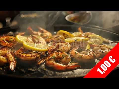 Grilled Lemon Herb Shrimp Stock Footage (HD 1920x1080)