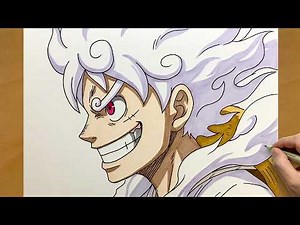 How to Draw Luffy Gear 5 Step by Step | Easy One Piece Drawing