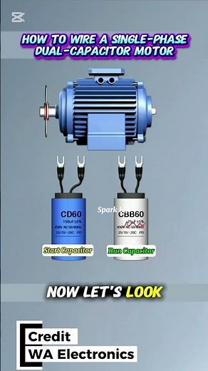 How to wire a dual capacitor motor | #virslshorts
