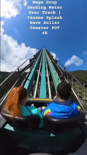 Mega Drop Sending Water Over Track | Insane Splash Wave Roller Coaster POV 4K #water #rollercoaster