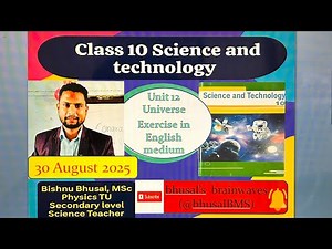 Exercise solved of CDC textbook unit 12 Universe in English medium