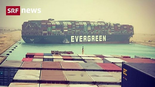 Containerschiff steckt im Suezkanal fest