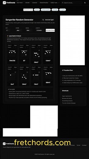 Free Chord Progression Generator for Guitar (Key + Genre + Mood)