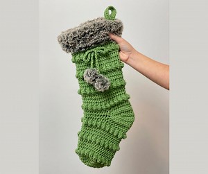 Crochet Christmas Stocking Pattern, Christmas Crochet Patterns, Bobble Stocking Pattern, Easy Crochet Pattern, Crochet Holiday Stocking - Etsy