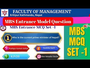 MBS Entrance Model Question 2082 | CMAT entrance model question | MBS CMAT entrance question