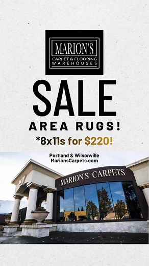 Our Fall Area Rug Clearance continues this weekend in Portland & Wilsonville - with some items over 75% Off! These rugs are absolutely gorgeous and range in sizes, designs, brands, material, & prices (many at $79). Come by and explore, you’re sure to find something ideal for any living space at Marion’s - Oregon’s largest flooring retailer. Marion’s Carpet & Flooring Warehouse Locations: 📍 Portland: 1635 SE Grand Ave . (503) 239-0528 📍 Portland Clearance: 1740 SE Martin Luther King Blvd 📍Wils