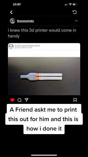 double Cigarett Adapter #smoking #3d #3Dprint #new #printathome #whynot