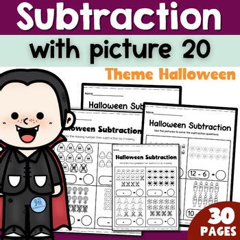 Subtraction With Picture to 20 theme  Halloween | Additon  (Sums to 20)