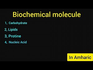 Basic introduction Biochemical Molecule in Amharic Biology
