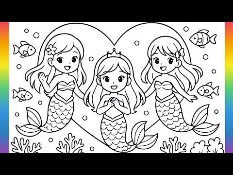 How to draw Mermaids drawing for kids | Easy step by step drawings for kids