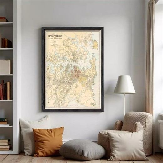 Old Map of Sydney and Suburbs 1890 Vintage Map | Wall Map Print - Etsy