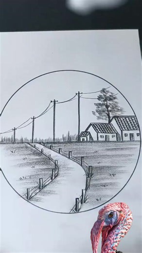 pencil on Instagram: "Landscape drawing trick"