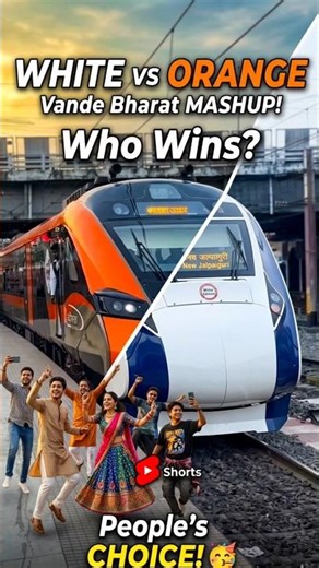 Orange Vs White Vande Bharat express Mix💥🚅💨 #shorts #vandebharatexpress #train #viral