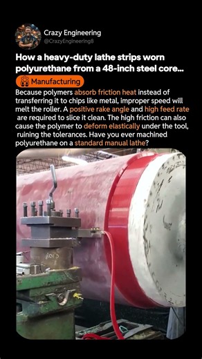 Precision Machining: Stripping Polyurethane from 48-Inch Steel Cores