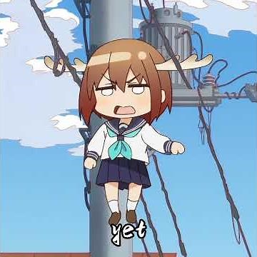 A girl with deer antlers was hanging right off the utility pole.#shorts #fyp #anime