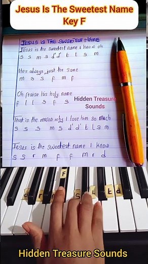 Jesus Is atThe Sweetest Name I Know: Worship Song Solfa Notes And Lyrics Picture, Key F. #piano