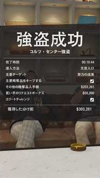 【コルツエリート3分クッキング】GTA5コルツセンター強盗エリート【ショートバージョン】【時短】