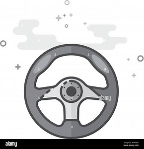 Steering wheel icon in flat outlined grayscale style. Vector illustration Stock Vector Image & Art - Alamy