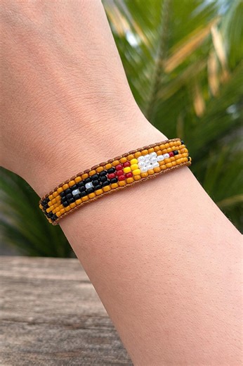 Beaded Leather Wrap Bracelet, Bohemian Cuff Jewelry, Native American-inspired Native Style - Etsy