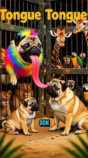 "Mommy & Baby Pug Visit the Zoo 🐶✨ #BabyPug #CuteDogs #ZooAdventure"