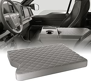 Car Center Console Cover for Ford F150 2015-2024/F250 F350 F450 2017-2024 Leather Armrest Box Lid Middle Console Armrest Protective Cover F150 F250 Accessories(for Jump Seat Only)