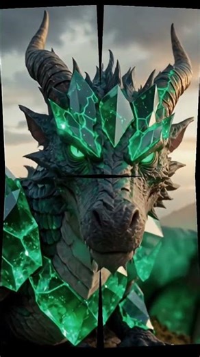 Emerald Crystal Dragon: The Ultimate Guardian!"#Dragon #FantasyArt #CrystalDragon #