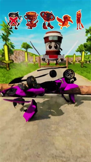 Italian Brainrot Fiery Challenge: Survive the Tree Gauntlet! BeamNG.Drive #italianbrainrot